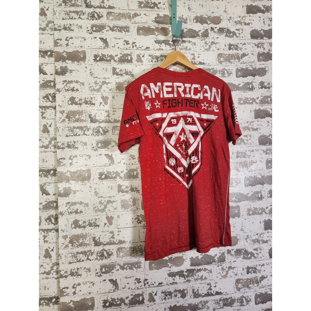 American Fighter Training Division Red Graphic Tee Men's Large Athletic Fit Y2K‎ - Picture 9 of 16